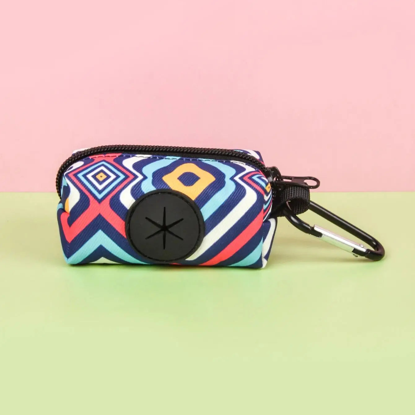 cute dog poop bag holder colorful geometric dispenser with clip for dog leashes, Valentine&