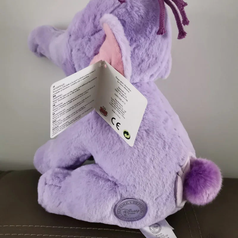 26cm Lumpy Heffalump plush toy purple Disney stuffed elephant with tags, cute gift for kids and collectors