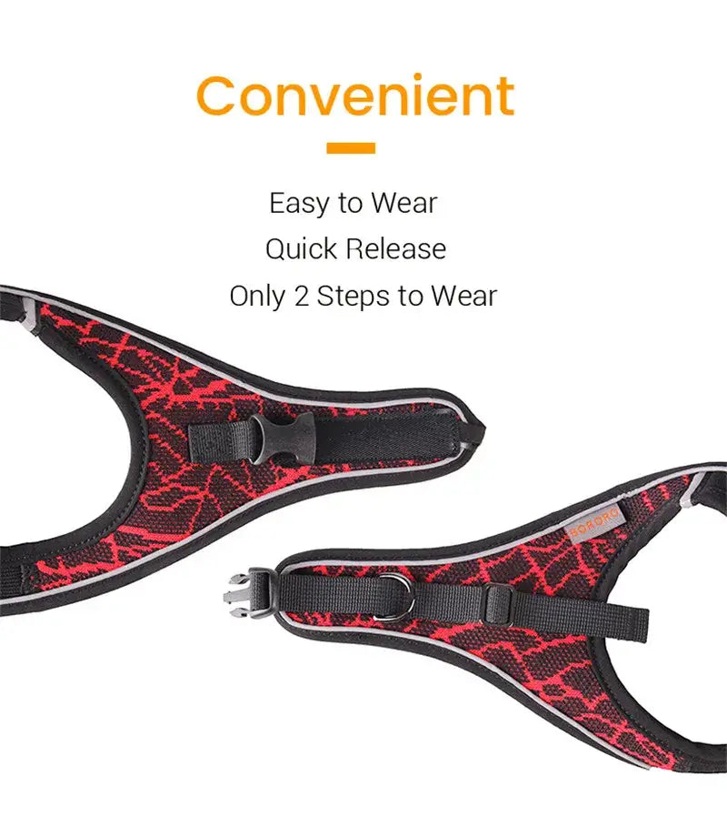 Dog Harness Reflective No Pull Choke Free Pet Harness for Small Medium Dogs Breathable Padded Harness Vest for Bulldog Chihuahua