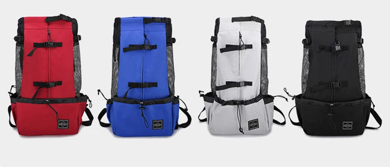 Colorful breathable dog backpack carrier for small dogs, outdoor travel pet carrier bag with zipper and adjustable straps
