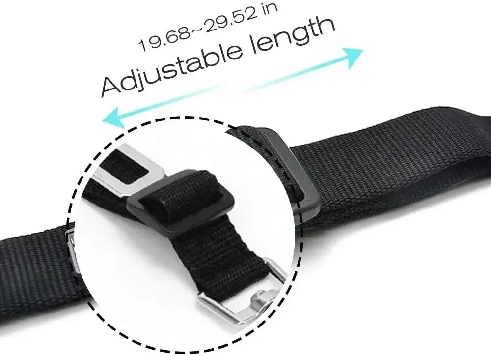 Adjustable dog car seat belt nylon safety harness with secure buckle, 19.68-29.52 in length