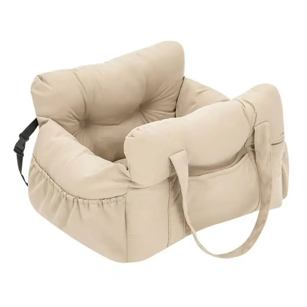 Dog Car Seat with Safety Belt - Non-Slip Pet Car Bed for Small Dogs, Washable Travel Carrier with Secure Straps for Safe Car