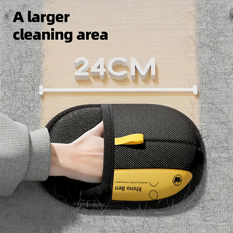pet hair removal gloves with 24cm larger cleaning area for removing pet hair from sofas, carpets, clothes, and home surfaces