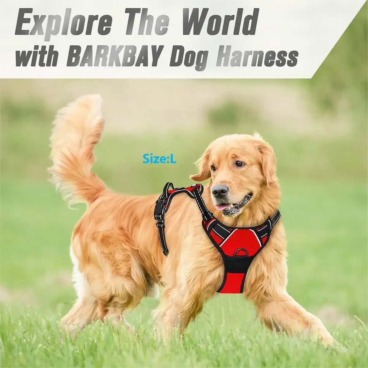 no pull dog harness for medium to large dogs, reflective front clip vest harness with handle for daily walking