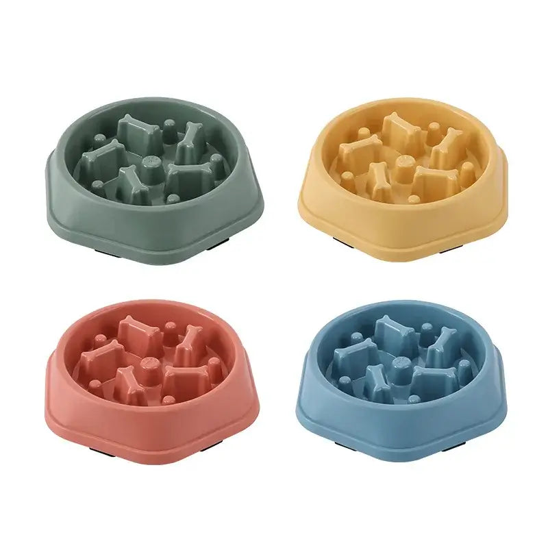 slow feeder dog bowl anti-slip puzzle feeder for dogs, anti-choking pet food bowl in 4 colors