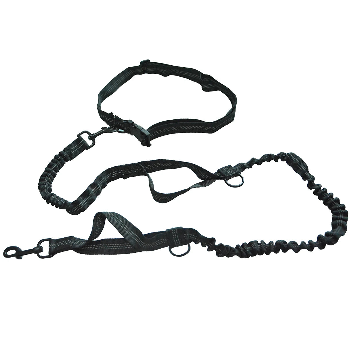 Retractable Hands Free Dog Leash For Running Double Handles Elastic Cord Reflective Large Dog Leash Pet Supplies