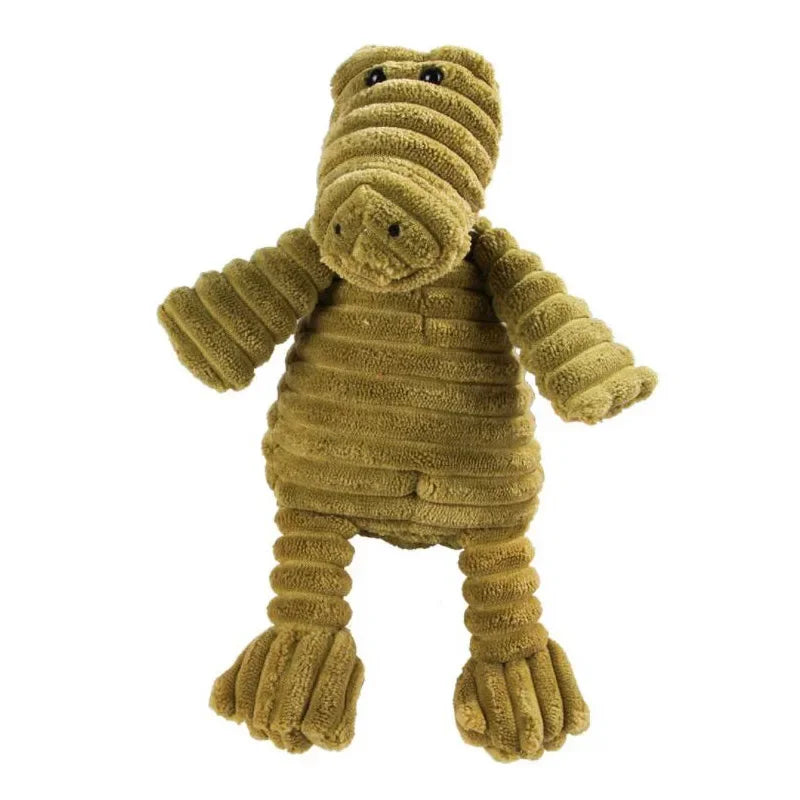 Plush squeaky dog toy corduroy animal shape bite-resistant toy for small and large dogs, training and play