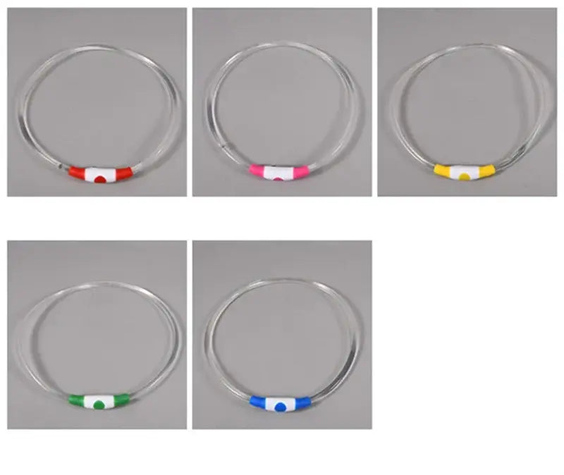 LED dog collar light for pets, glowing flashing safety collar in multiple colors for nighttime visibility