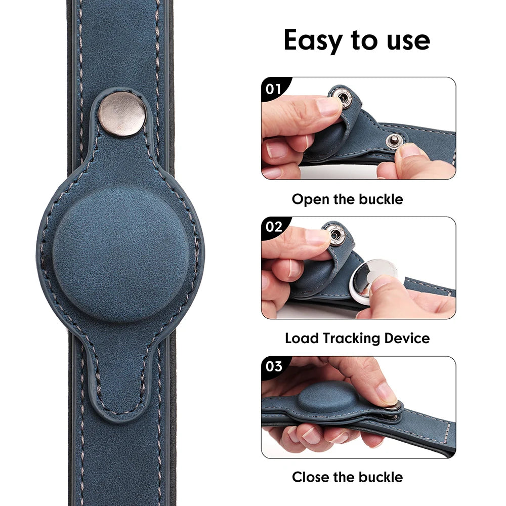 Dog Collar High Quality PU Leather Pet Collars Anti-lost Tag Collar Adjustable for Small Medium Dogs Chihuahua Pug Accessories usability steps