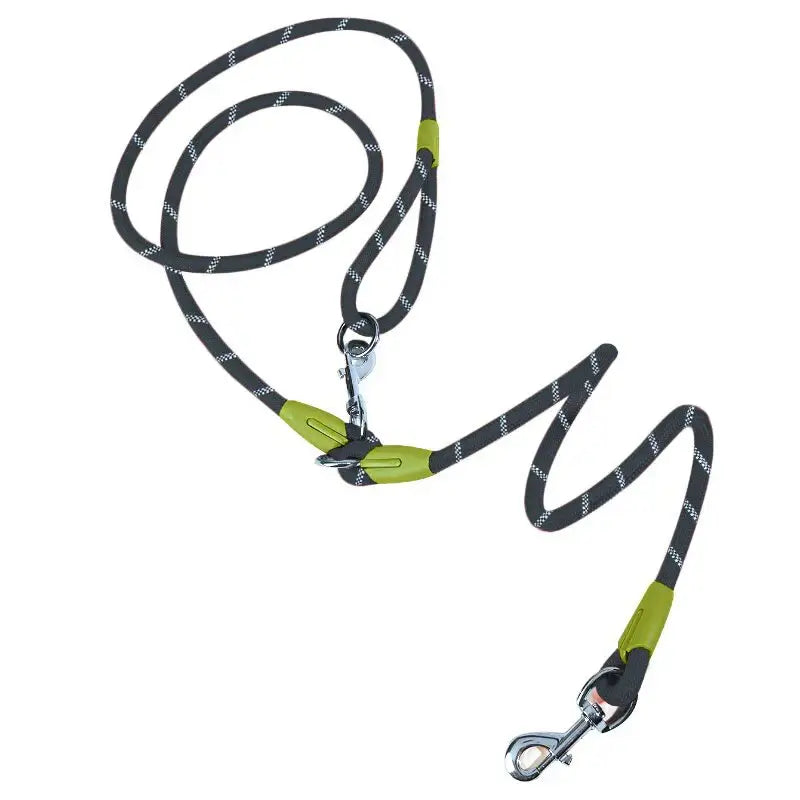 Reflective Pet Dog Nylon Leash Hands-Free Freedom for Hiking Walking Running Adjust Crossbody Bungee Leash with Shock Absorption.