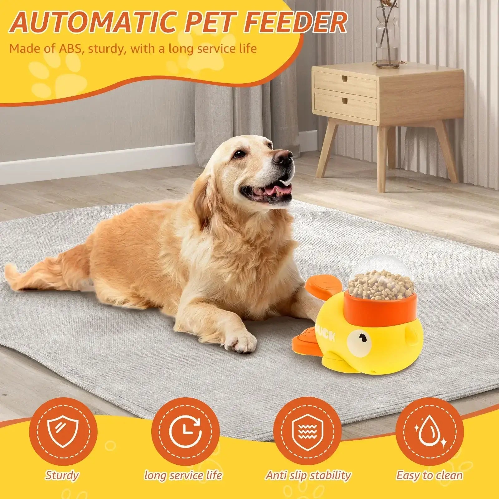 interactive slow feeder dog toy automatic pet feeder for dogs, durable ABS training feeder for slow feeding