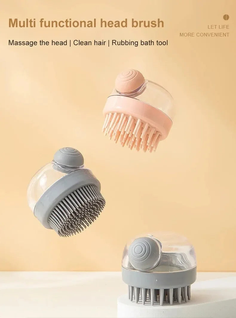 dog shower brush with shampoo dispenser multi-functional grooming massage bath brush for dogs and cats