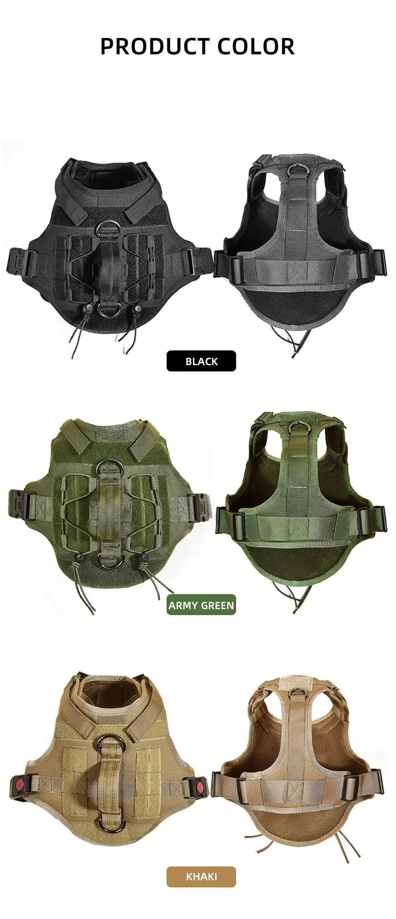 Tactical Dog Vest Harness No Pull Comfortable Adjustable Pet Harness For Medium Large Dog Military Training With Handle Labrador