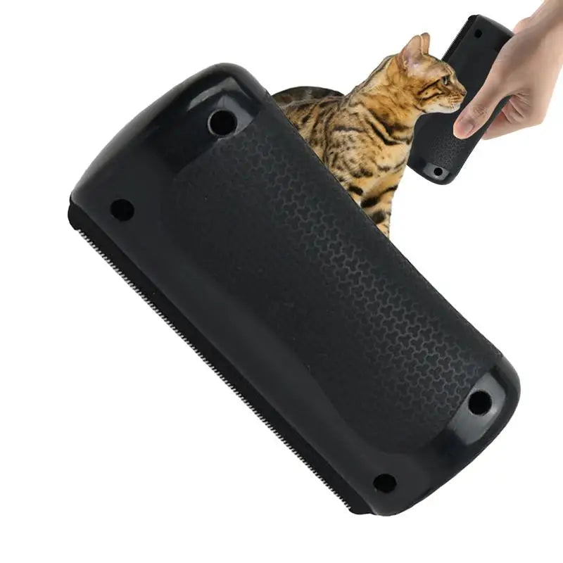 Pet deshedding brush for dogs and cats, black ABS grooming comb removes loose hair and knots