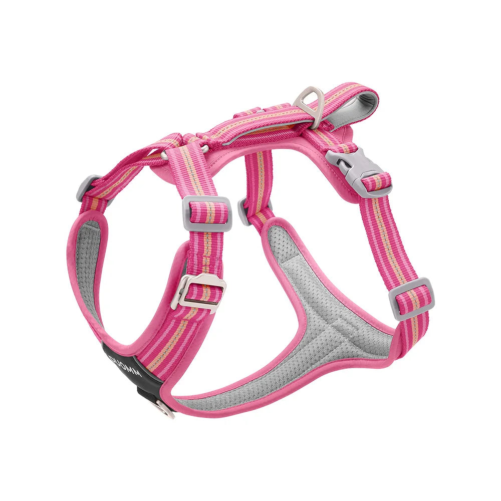 Dog Leash Anti-Pull Pet Harness Comfortable Outdoor Dog Leash Reflective Dog Harness Durable and Stain-Resistant in pink