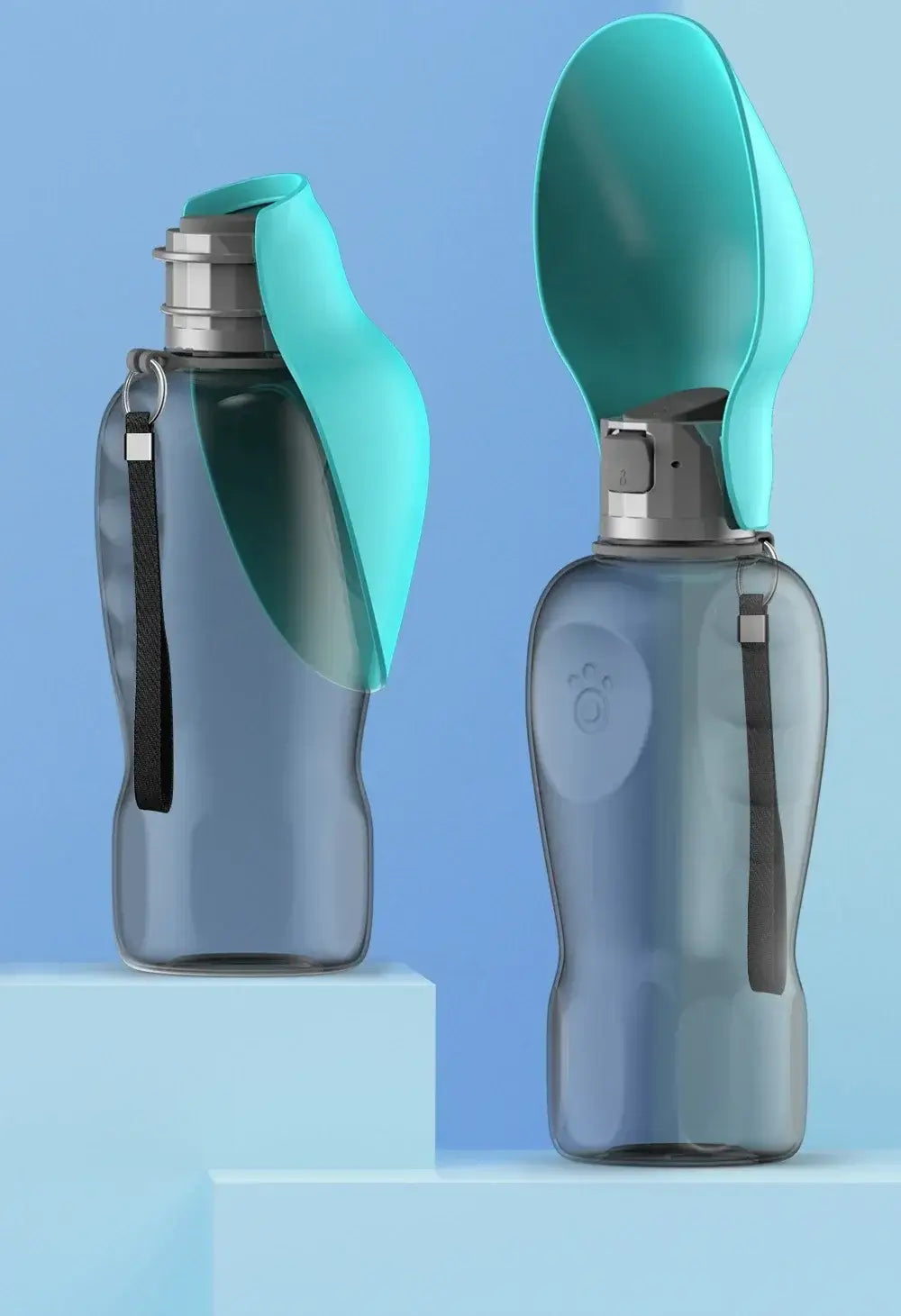 Portable dog water bottle dispenser with foldable bowl, 800ml travel pet drinking bottle for large dogs