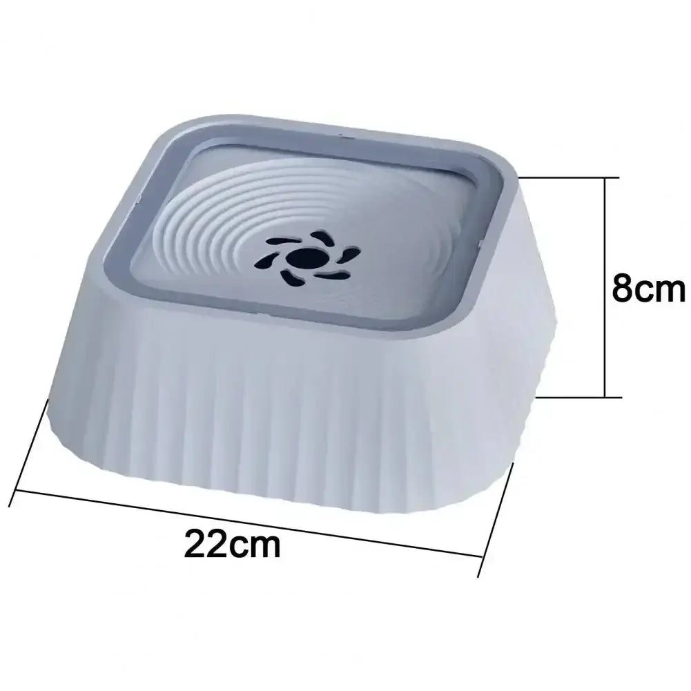 Pet Water Fountain with Floating Plates No Spill Dog Water Bowl Clean Drinking Slow Feeder Anti-splash Pet for Dogs for Pet design with measurements.