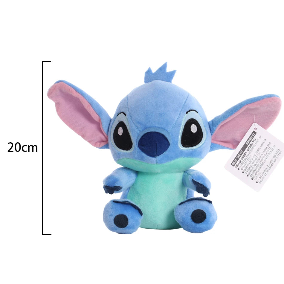 stitch stuffed plush doll 20cm blue cartoon plush toy with big ears, kawaii stuffed animal gift for kids