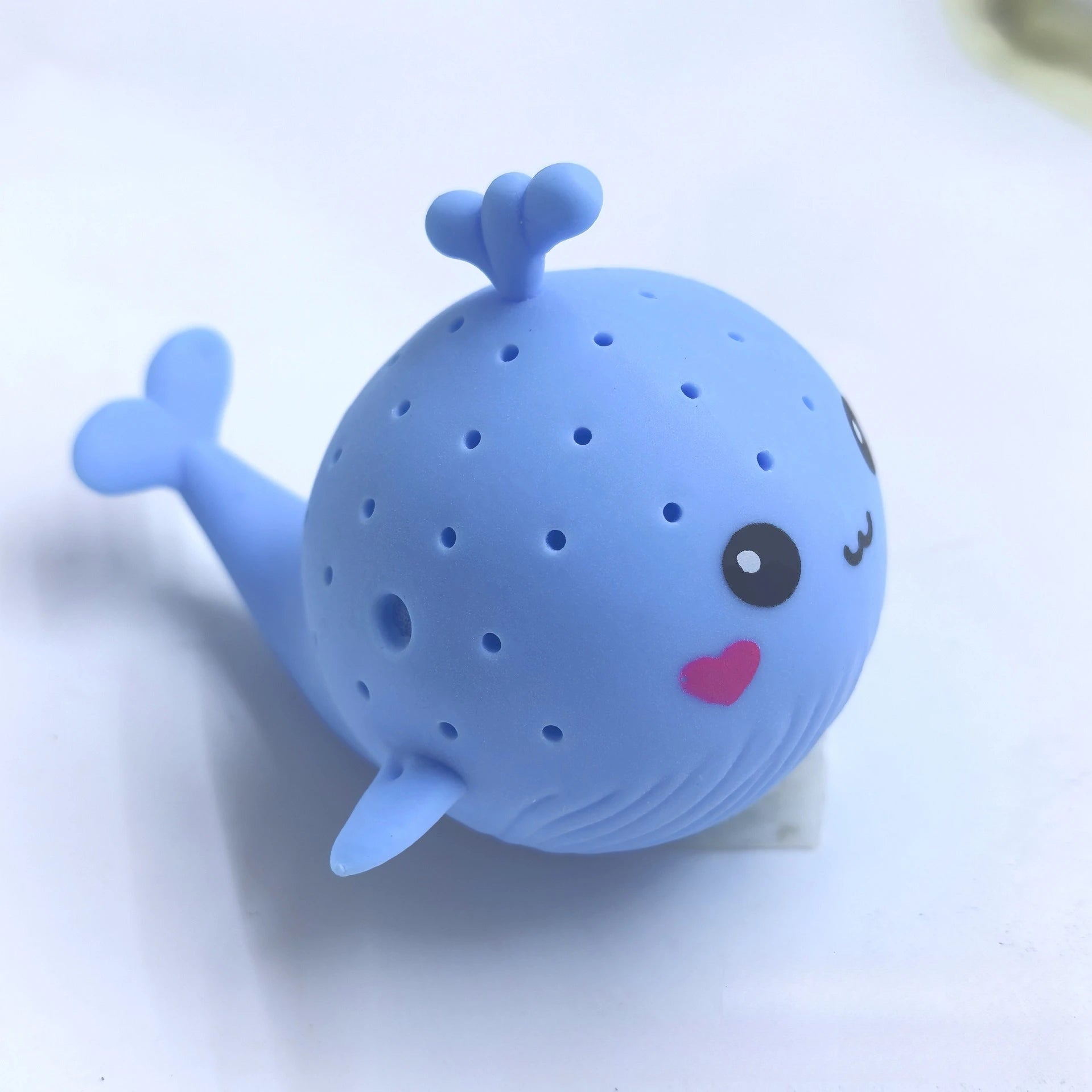 Blue baby whale bath toys sponge water absorbing squeezing stress relief toy for children, summer swimming play