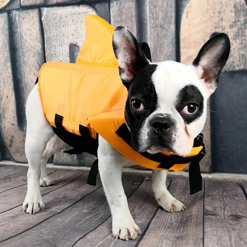 Dog Life Jacket Shark Fin Puppy Life Jacket Adjustable Dog Swimming Safety Jacket with Handle Dog Surfing Vest
