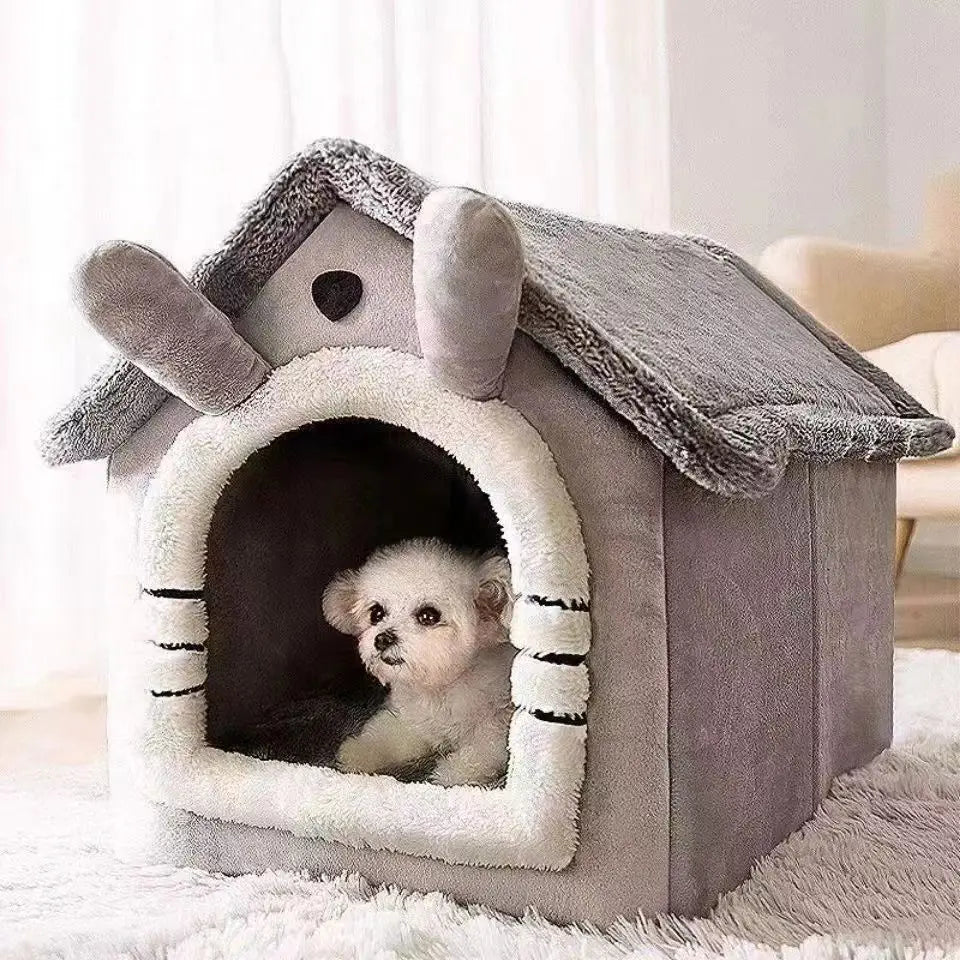 indoor warm dog house soft pet bed tent house for small dogs with removable washable cushion