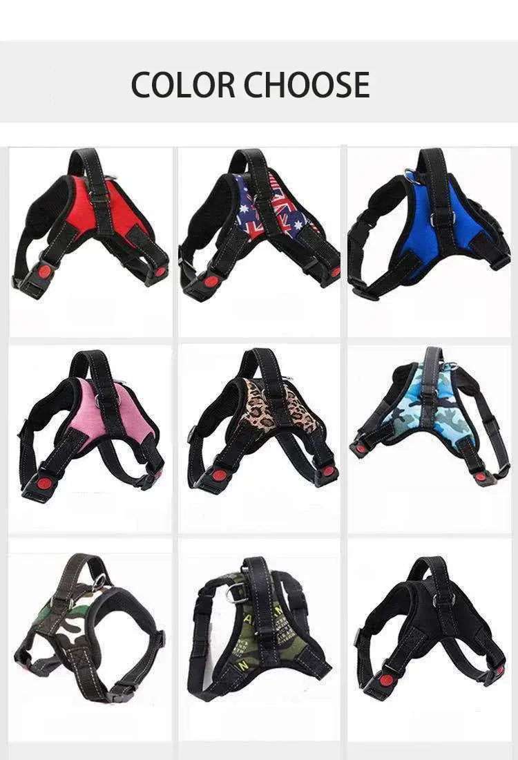 quick release dog harness vest with breathable nylon material and multiple color choices for puppies and outdoor use