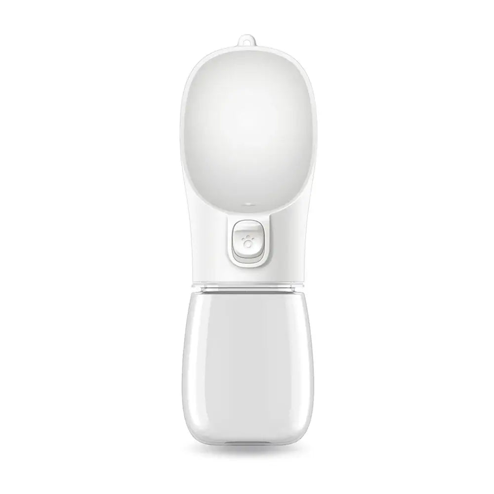 portable dog water bottle for small and large dogs, leakproof outdoor travel drinking bowl, white pet water dispenser