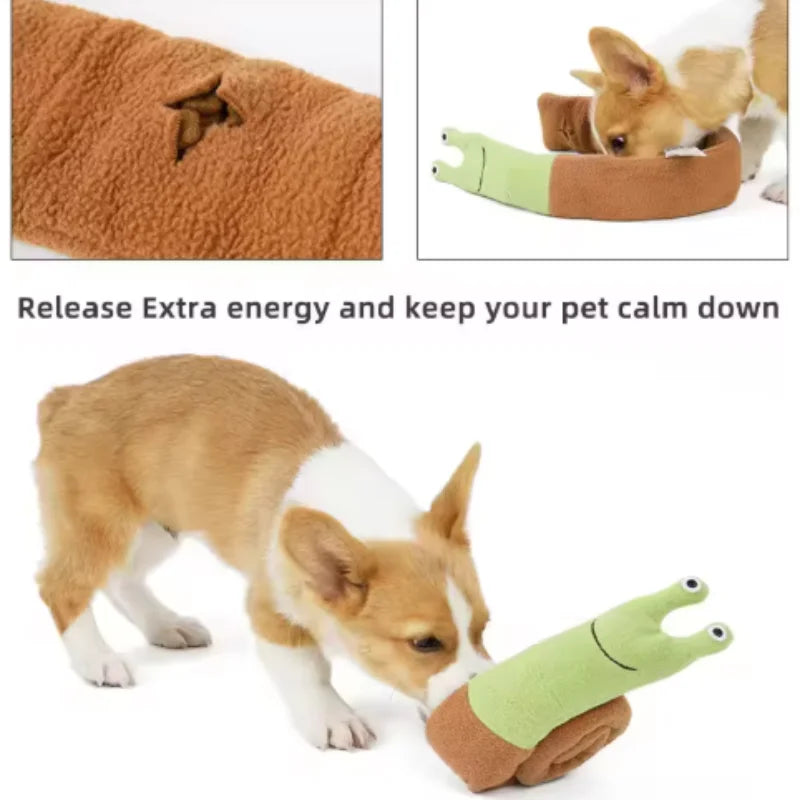 snail sniffing mat for dogs and cats interactive odor-hiding plush toy for training and calming pets