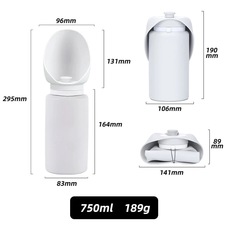 portable dog travel water cup 750ml light gray food-grade silicone foldable pet bowl for outdoor walking