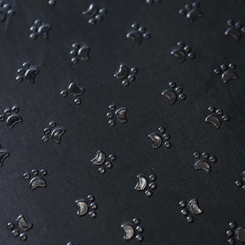 Close-up of black silicone material with textured paw prints for Dogs Stairs Pet 2/3 Steps Stairs for Small Dog Old Dog Ramp.