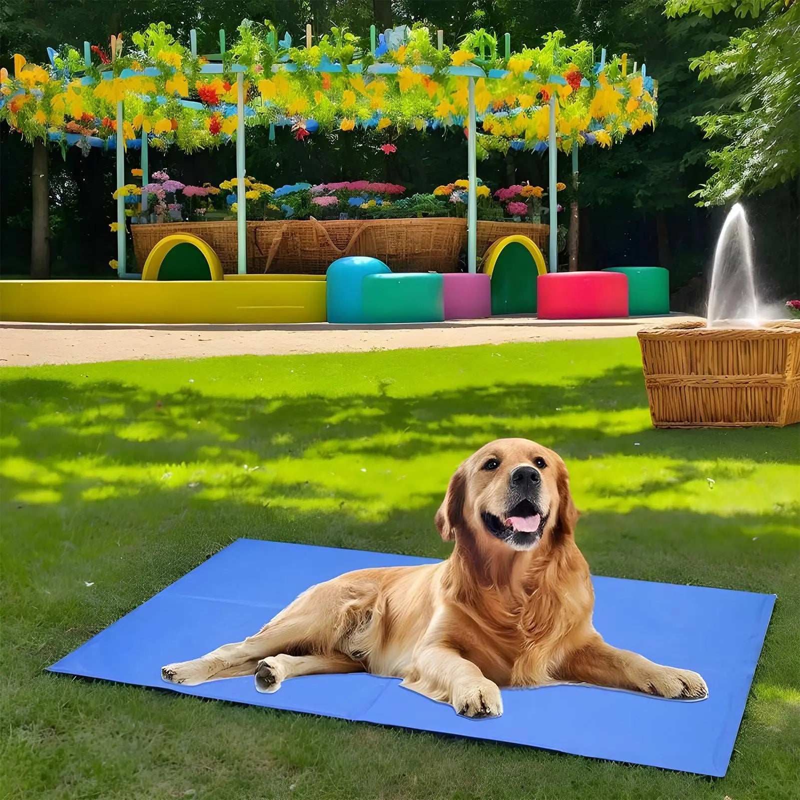 self cooling dog mat for outdoor summer napping, portable cooling pad for dogs and cats