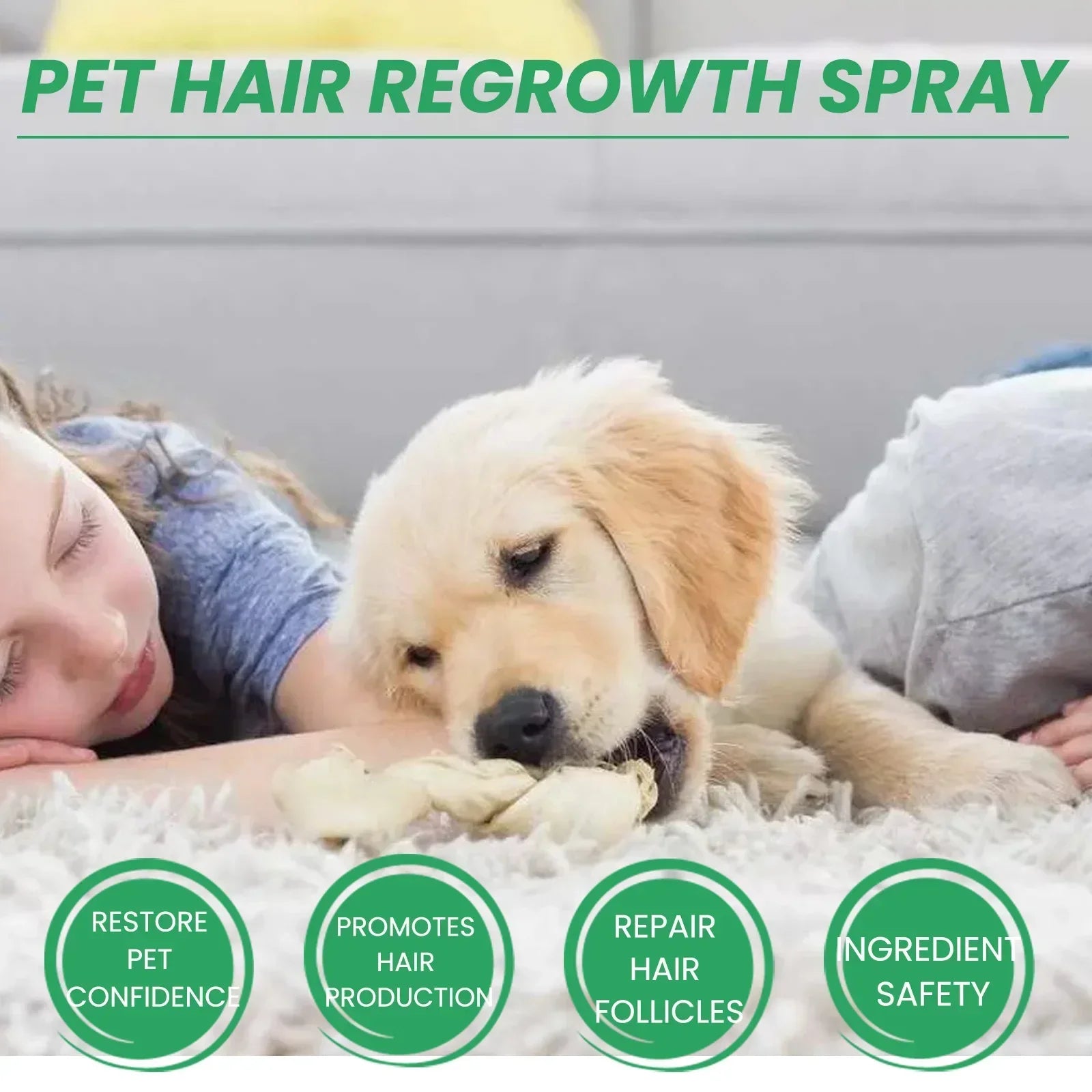 dog hair loss supplement pet hair regrowth spray for dogs and s, safe ingredient formula for bald spots and hair growth