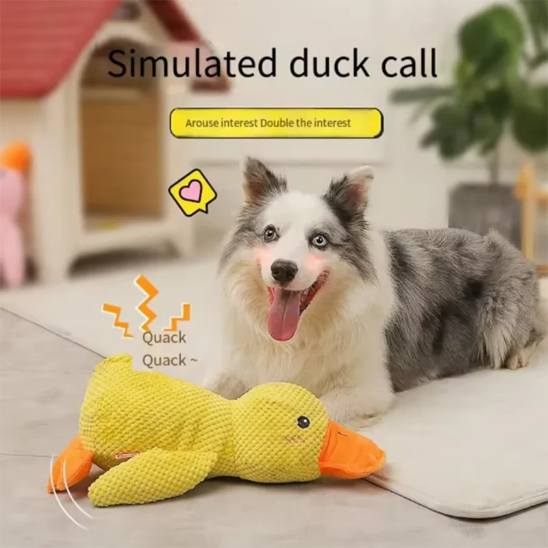 bite resistant dog plush toy duck for dogs, interactive plush chew toy for boredom relief and teeth cleaning