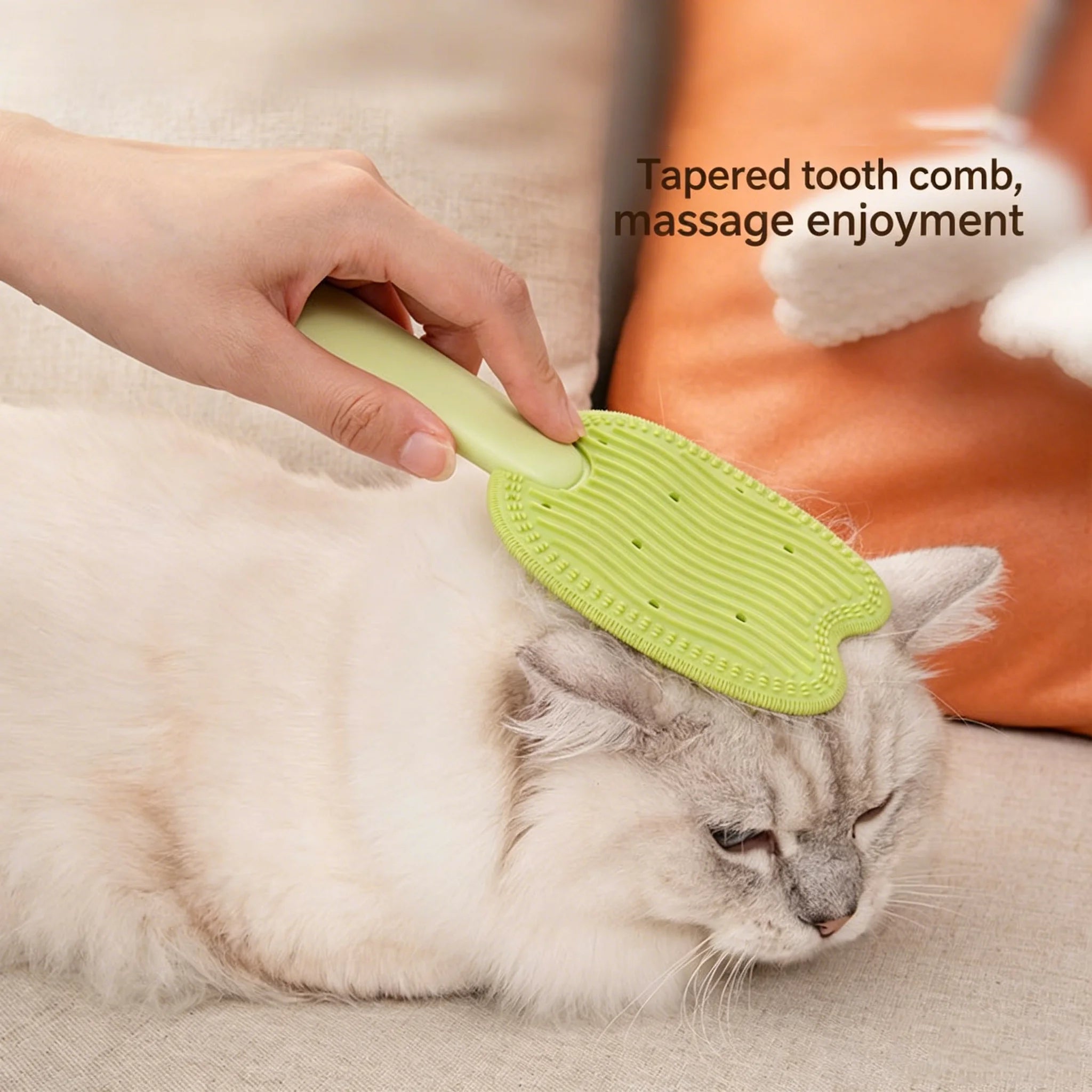 2 in 1 pet hair remover grooming brush for cats and dogs, tapered tooth massage deshedding tool