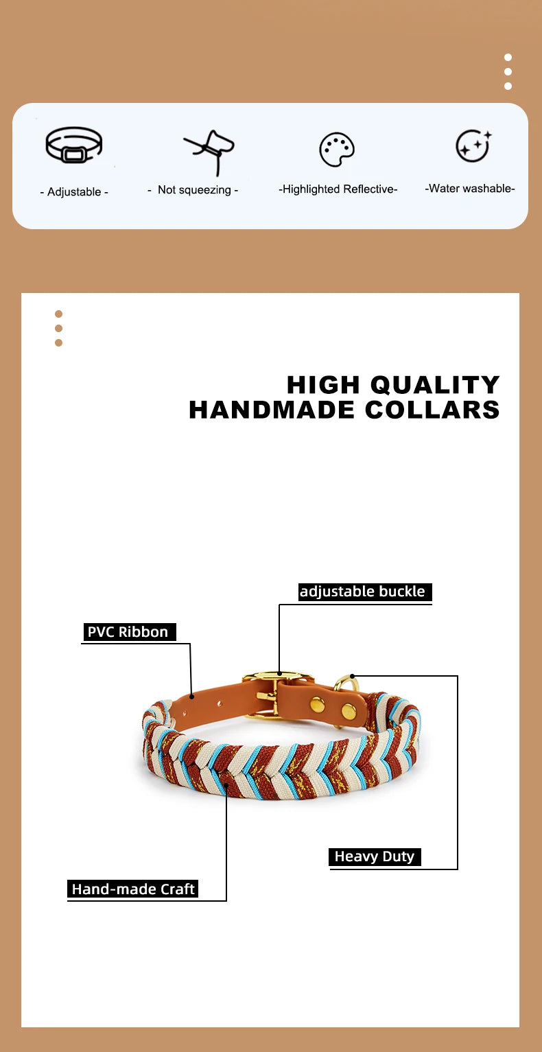 Dog Fashion Collar For Ladies Handmade Design Pet Colorful Neck Ring Small Medium and Large Dogs Lead-collar Wear Supplies.