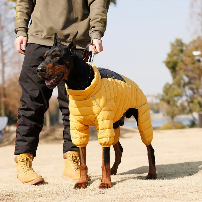 Dog Thicken Cotton-padded Coat Pet Warm Down Jacket Windproof 4 Legs Pet Outfit Winter Greyhound Husky Corgi Chihuahua Clothes