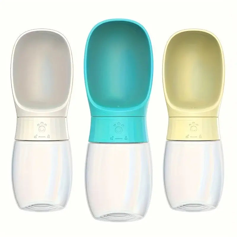 Portable dog water bottle for outdoor use, pet drinking device with three color options for travel and walks