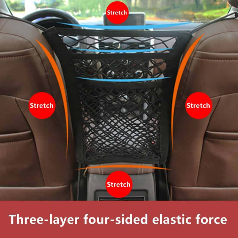 Pet Dog Rear Seat Car Fence Dog Isolation Protection Net Elastic Double Layer Storage Separation Net Pet Safety Rail Pet Suppliy.