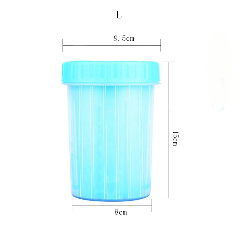automatic pet paw cleaning cup blue pet foot washing cup for dogs, puppies, and cats, 15cm tall