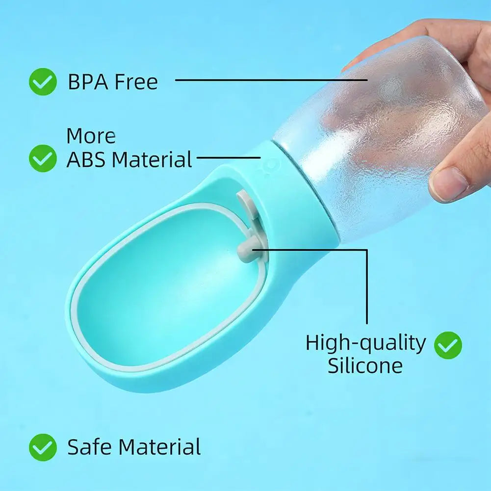 portable dog water bottle BPA free ABS material leakproof silicone travel pet drinking bowl