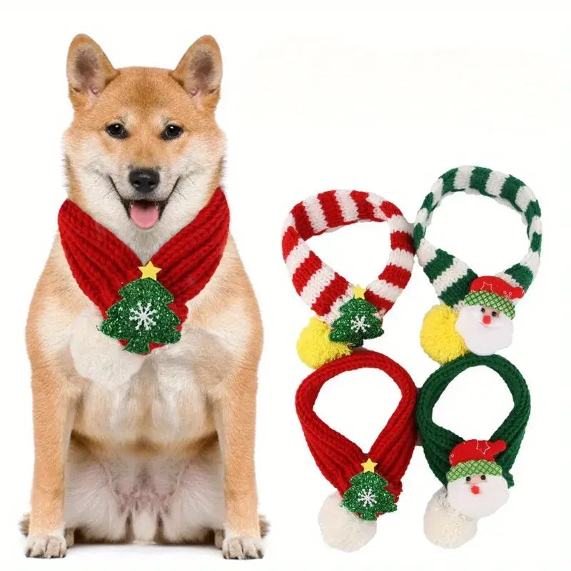 1PC Christmas Style Pet Scarf, Creative Warm Dog Scarf, Dog Decorative Scarf, Pet Scarf, Dog Cold Scarf, Christmas Decoration