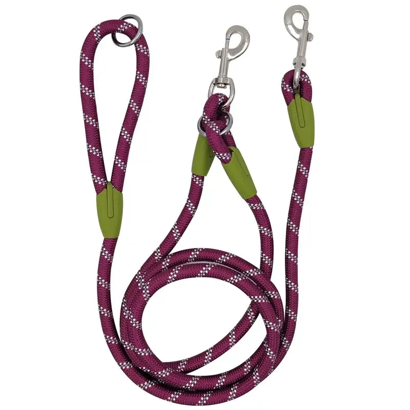 Reflective Pet Dog Nylon Leash Hands-Free Freedom for Hiking Walking Running Adjust Crossbody Bungee Leash with Shock Absorption