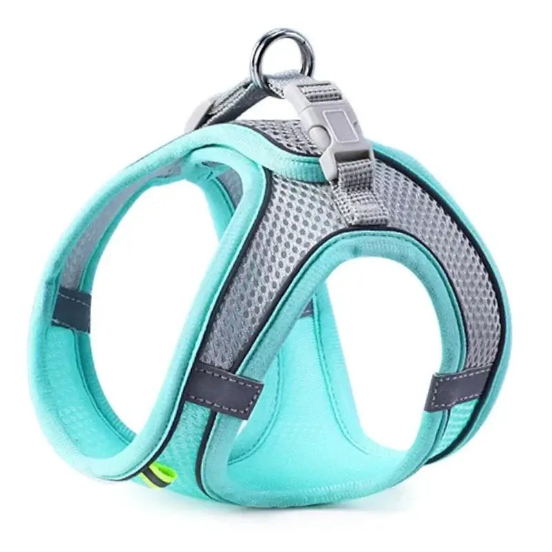 adjustable reflective dog harness vest, blue breathable nylon cat dog harness vest with chest rope for small and medium dogs