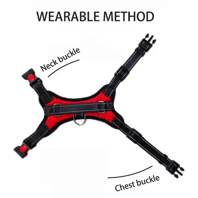 quick release dog harness vest with breathable nylon, reflective straps, adjustable neck and chest buckles for puppies