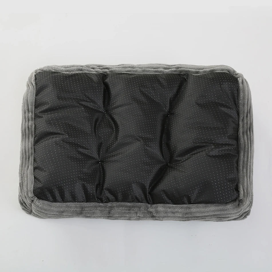 calming dog bed square plush kennel cushion for small and medium dogs, waterproof Oxford fabric pet bed