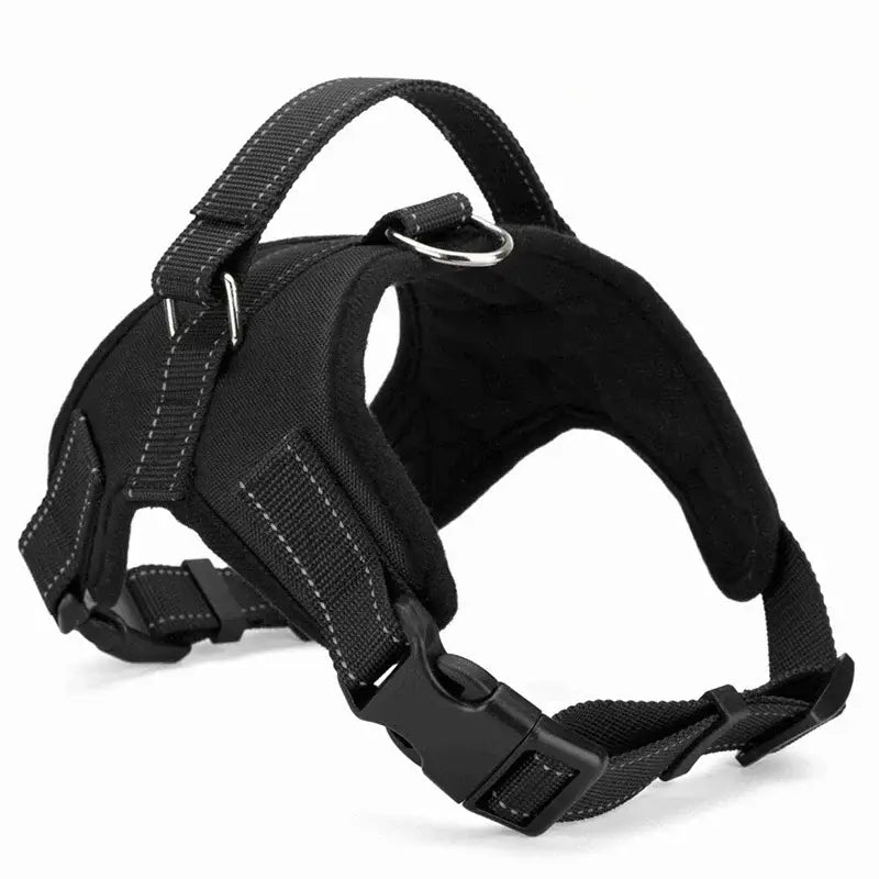 quick release dog harness vest black nylon breathable adjustable pet harness with reflective stitching for puppies