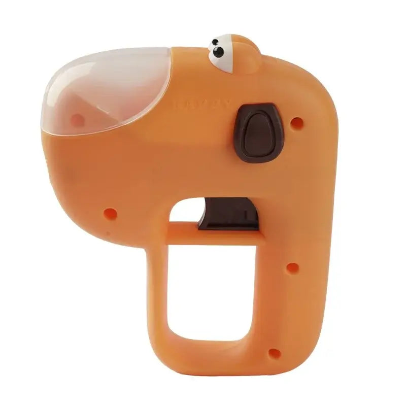 Orange automatic pet treat dispenser for dogs and cats, interactive plastic training reward toy, easy-use snack feeder