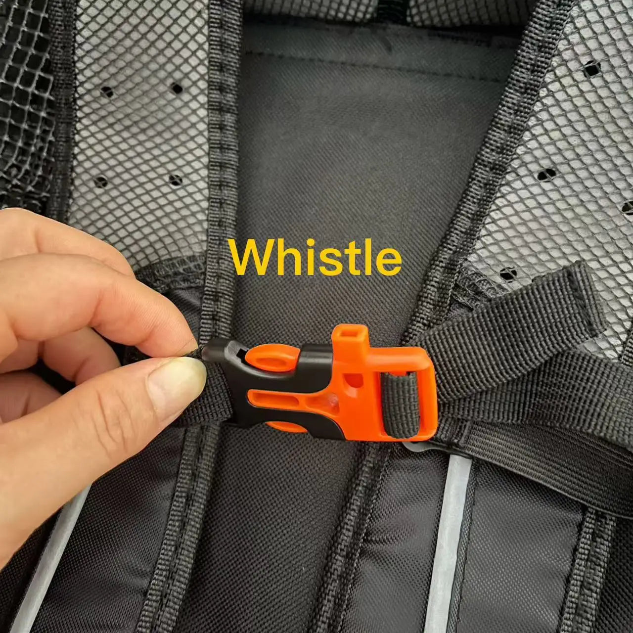 breathable dog carrier backpack with whistle buckle and mesh ventilation for hiking, biking, and outdoor travel