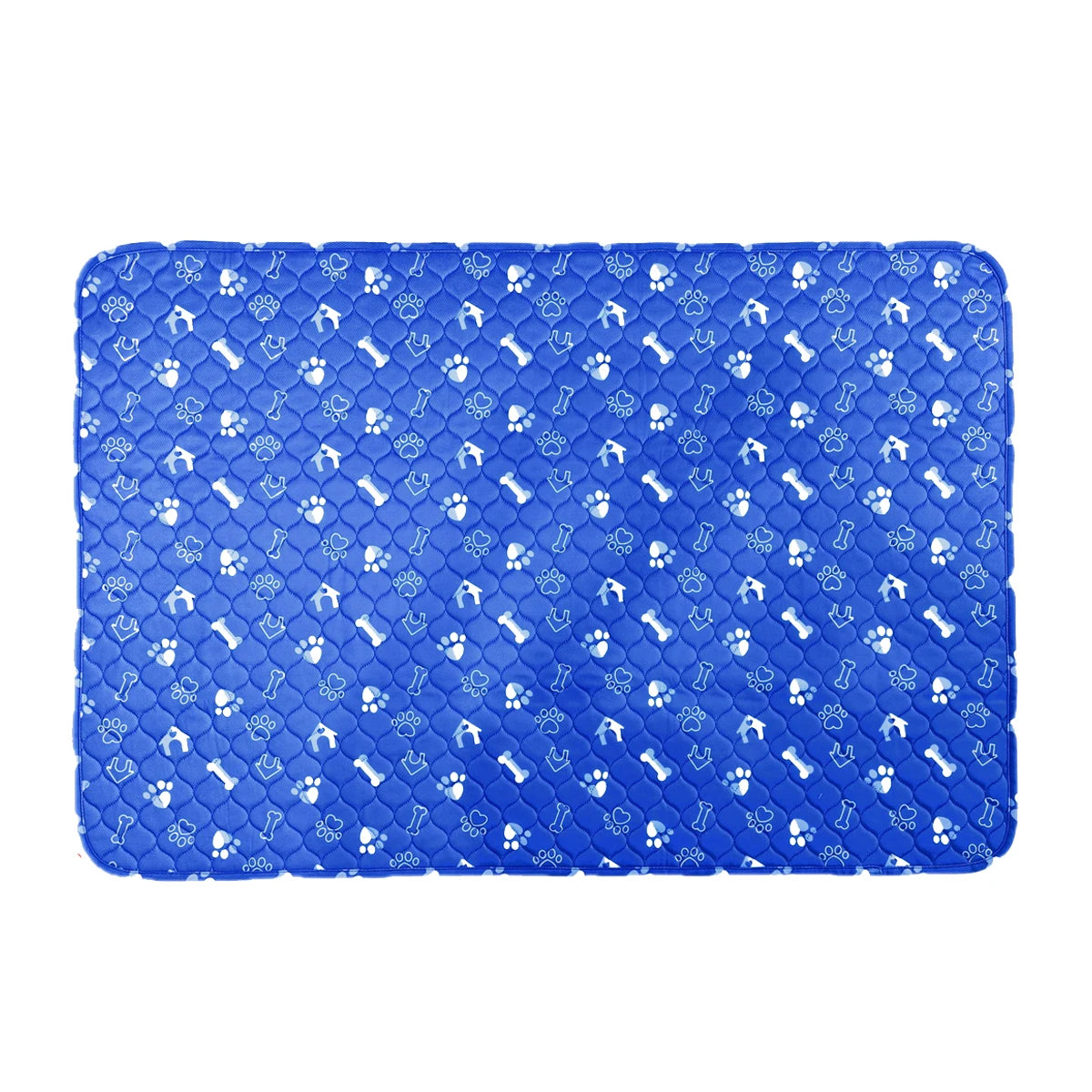 washable reusable dog pee pad blue waterproof puppy training mat for car seat floor, breathable polyester, print pattern, K05