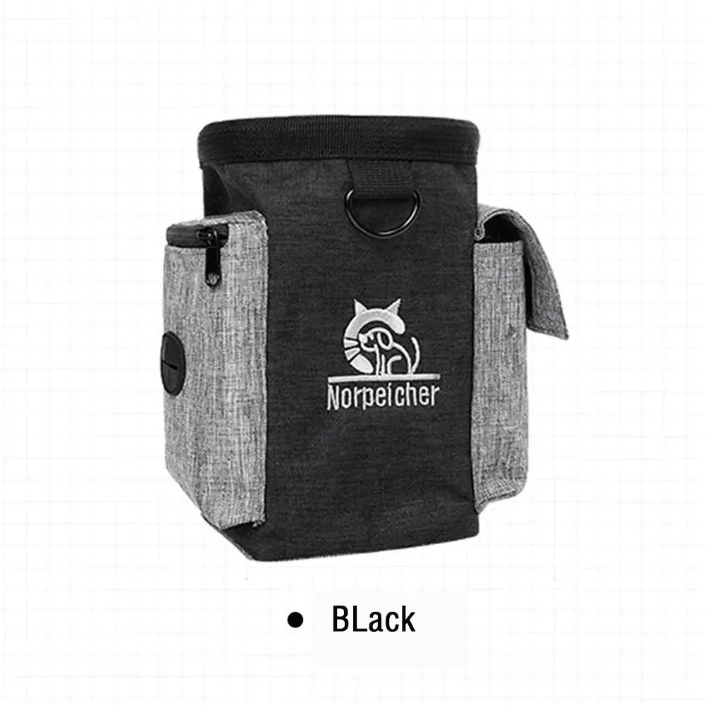 Dog outdoor training bag Dog Fanny pack therapy bag Multi-functional pet bag Pet treats bag Train Snack Reward Waist Bag Pet bag in black.